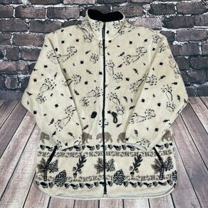 Vintage Nanuk Canada Fleece Full Zip Jacket Canadian Polar Bear Warm Excellent L